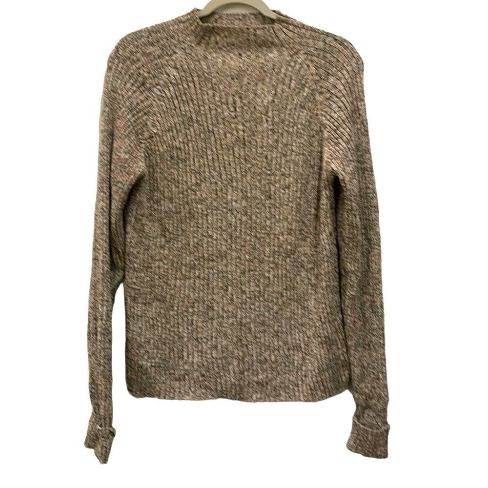 Parisian Works Cotton Ribbed Mock Neck Sweater Large​​​​​​​​